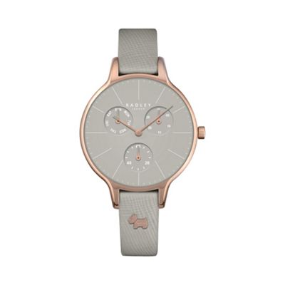 Ladies grey 'Soho' leather multi-dial watch ry2390